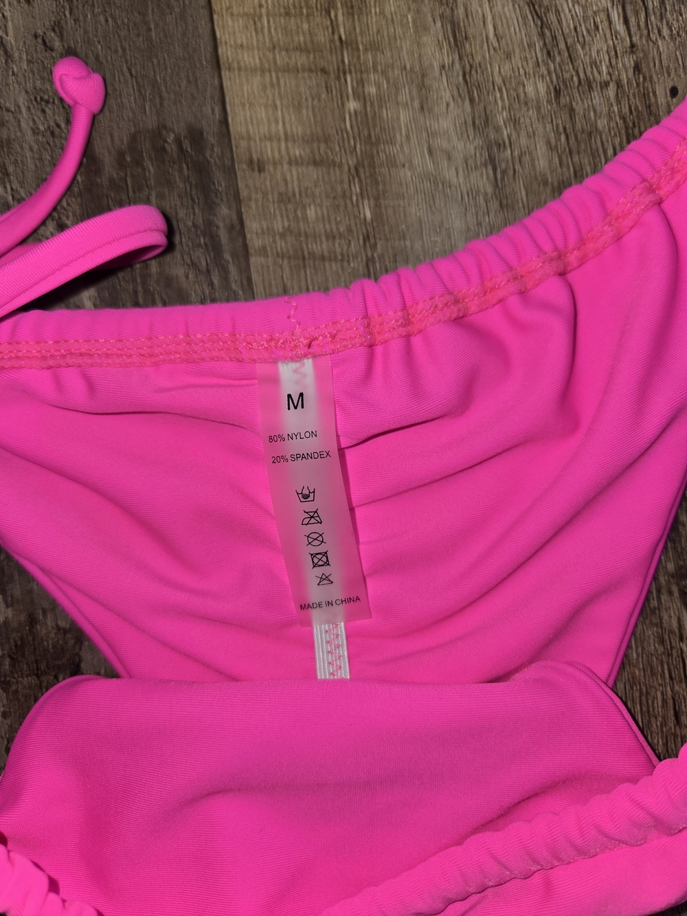 Bright Pink Triangle String Bikini Set - Picture 6 of 7